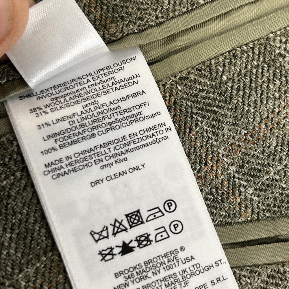 Brooks Brothers Fitzgerald Silk Linen E Thomas  43R Gray Herringbone Sport Coat - Picture 13 of 16